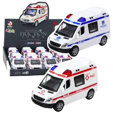 Policyjny Karetka ze �wiat�em i d�wi�kiem MIX LeanToys