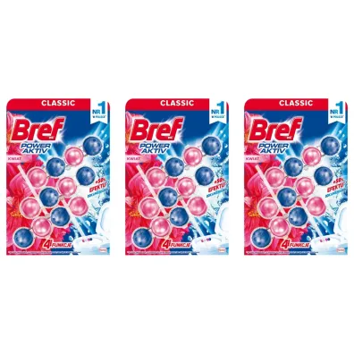 Bref WC Power Aktiv Zawieszka myj�co-zapachowa do muszli WC Zestaw 3 x 150 g