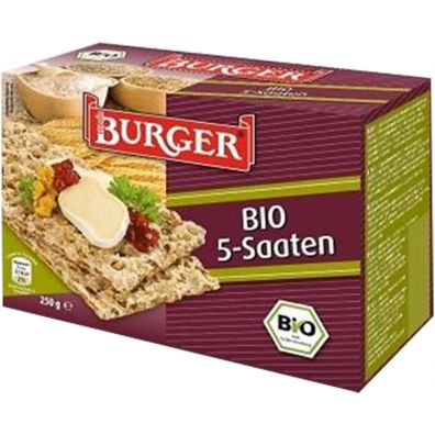 Burger Pieczywo chrupkie razowe 5 ziaren 250 g Bio