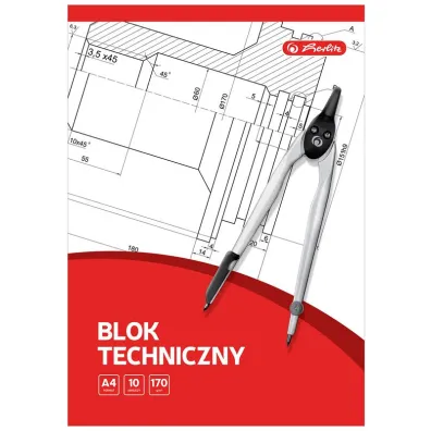 Herlitz Blok techniczny A4 bia�y 10 kartek