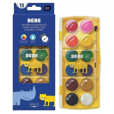 Interdruk Farby akwarelowe 12 kolor�w Bebe Kids
