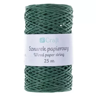 Dalprint Sznurek papierowy z drucikiem zielony 25m