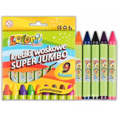 Penmate Kolori Premium Kredki woskowe Super Jumbo 9 kolorw