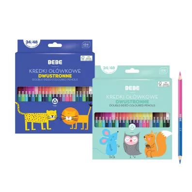 Interdruk Kredki o��wkowe dwustronne BB Kids 48 kolor�w 24 szt.