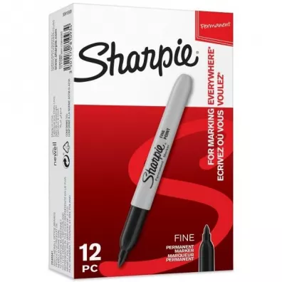 Paper Mate Marker pemanentny dwustronny czarny 12 szt.