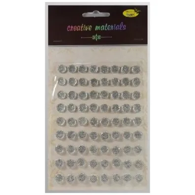 Galeria Hobby Stiker z kryszta�kami srebrny 10mm 72 szt.