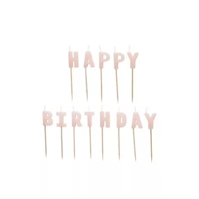 PartyDeco �wieczki Happy Birthday r�owe 2,5cm