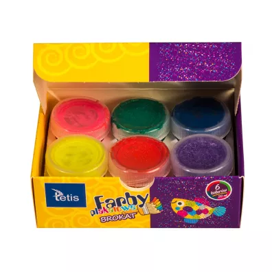 Tetis Farby plakatowe brokatowe 6 x 20 ml