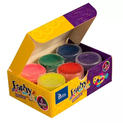 Tetis Farby plakatowe brokatowe 6 x 20 ml