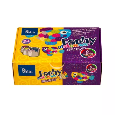 Tetis Farby plakatowe brokatowe 6 x 20 ml