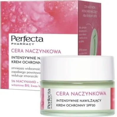 Perfecta Pharmacy SPF20 Cera Naczynkowa Intensywnie nawil�aj�cy krem ochronny do twarzy 50 ml