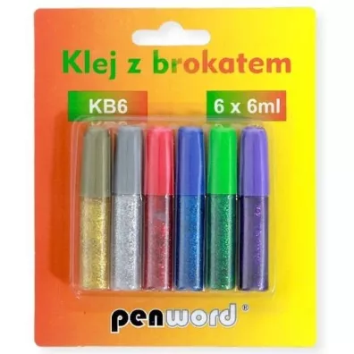 Penword Klej z brokatem 6x6ml