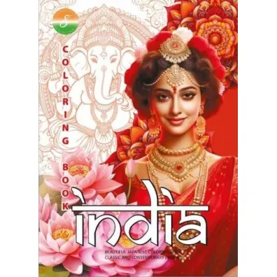 Kolorowanka A4 pionowa 8 obrazk�w India pomara�cz