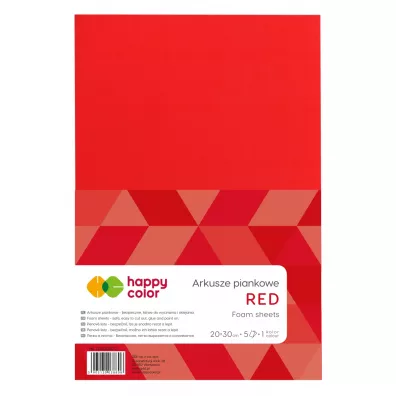 Happy Color Arkusze piankowe czerwone A4 5 szt.