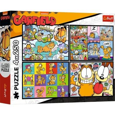 Puzzle 4x250 el. Garfield nie lubi poniedzia�k�w Trefl