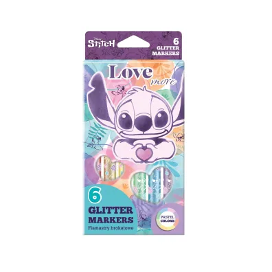 CoolPack Flamastry brokatowe Disney Fashion - Stitch Pastel 6 kolor�w