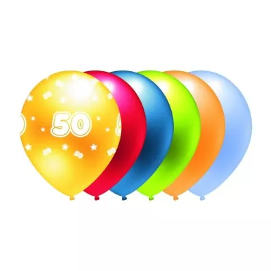 GoParty Balon 50 mix kolor�w metalik 5 szt.