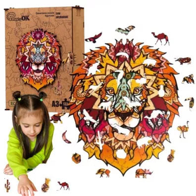 Puzzle drewniane eko 133 el. Lew afryka�ski A3 Maksik