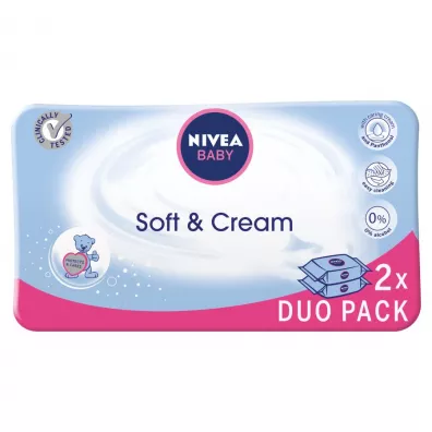 Nivea Chusteczki oczyszczaj�ce Baby Soft & Cream 2 x 63 szt.