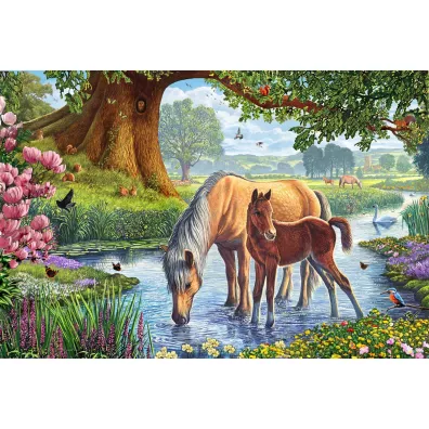 Puzzle 150 el. Konie przy strumieniu Schmidt