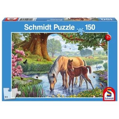 Puzzle 150 el. Konie przy strumieniu Schmidt