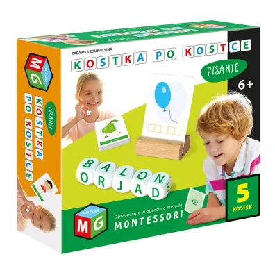 Montessori zabawka edukacyjna kostka po kostce - pisanie 5 kostek Multigra