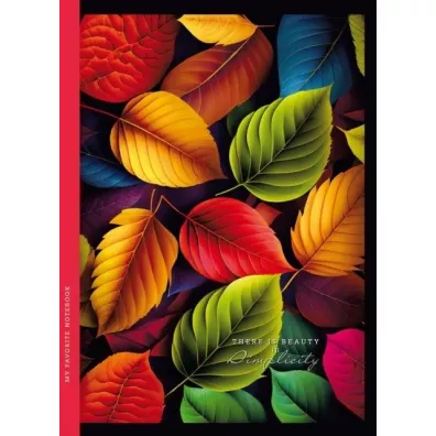 Fresh Notatnik ozdobny Li�cie 143x200 mm, kratka 64 kartek