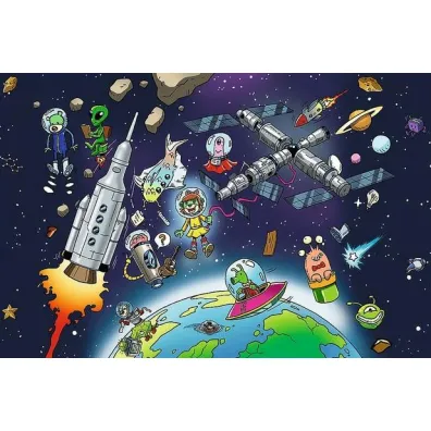 Puzzle UFT 100 el. Treflinka w kosmosie Rodzina Treflik�w 16541