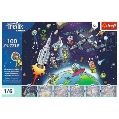 Puzzle UFT 100 el. Treflinka w kosmosie Rodzina Treflik�w 16541