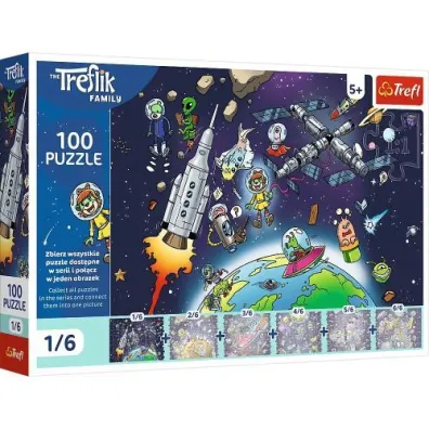 Puzzle UFT 100 el. Treflinka w kosmosie Rodzina Treflik�w 16541