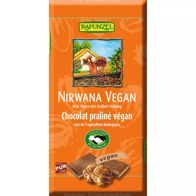 Rapunzel Czekolada kuwertura z nadzieniem pralinowym nirwana 100 g Bio