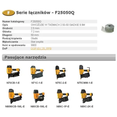 Bostitch Gwo�dzie f 2,50-50 p q 9,9m