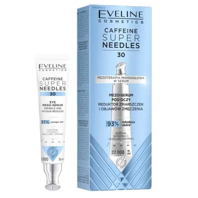 Eveline Cosmetics Caffeine Super Needles 30 mezo-serum pod oczy reduktor zmarszczek i objaw�w zm�czenia 15 ml
