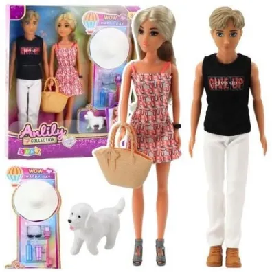 Lalki Anlily dziewczyna z ch�opakiem i akcesoriami LeanToys