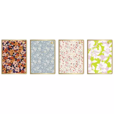 Interdruk Zeszyt A5 Metallic Floral kratka, 70g 60 kartek