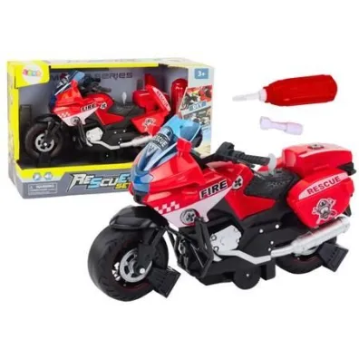 Motocykl do skr�cania ratunkowy DIY �wiat�a d�wi�k LeanToys