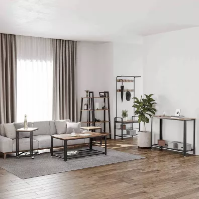 Songmics Stolik pomocniczy kawowy na kkach LOFT