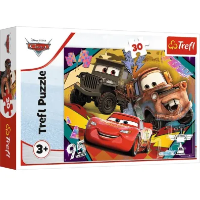 Puzzle 30 el. Rozp�dzone samochody Trefl