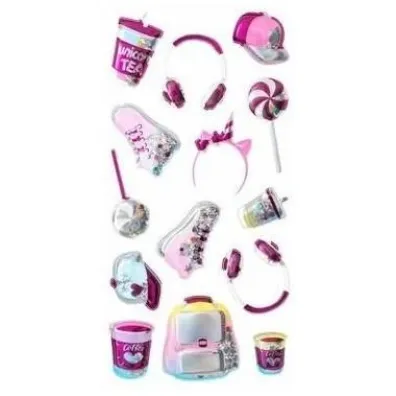Dalprint Naklejki shaker 3D - R�owe gad�ety 14 szt.