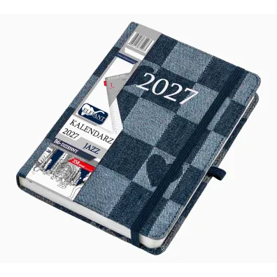 Kalendarz 2027 Jazz B6 dzienny jeans-serca
