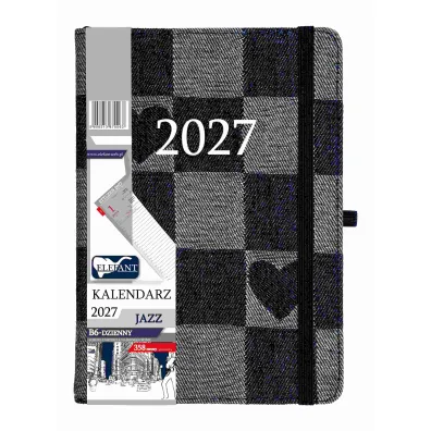 Kalendarz 2027 Jazz B6 dzienny jeans-serca