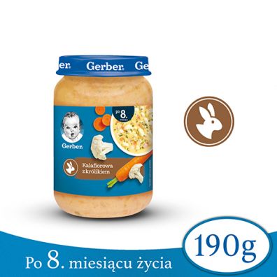 Gerber Zupka kalafiorowa z krlikiem dla niemowlt po 8 miesicu 190 g
