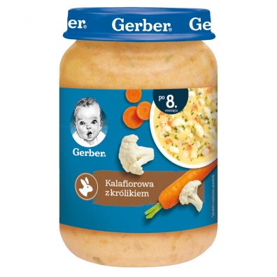 Gerber Zupka kalafiorowa z królikiem dla niemowląt po 8 miesiącu 190 g