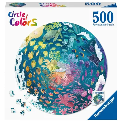 Puzzle okr�g�e 500 el. Circle of Colors. Paleta kolor�w. Ocean Ravensburger