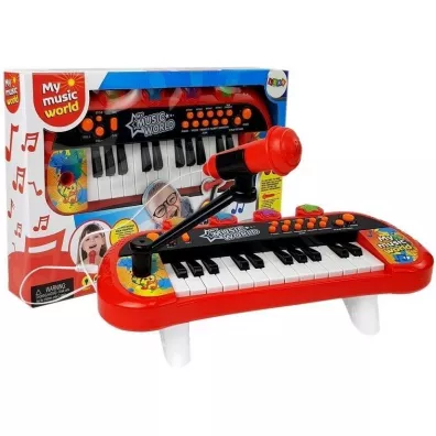 LeanToys Keyboard 24 klawisze USB czerwony