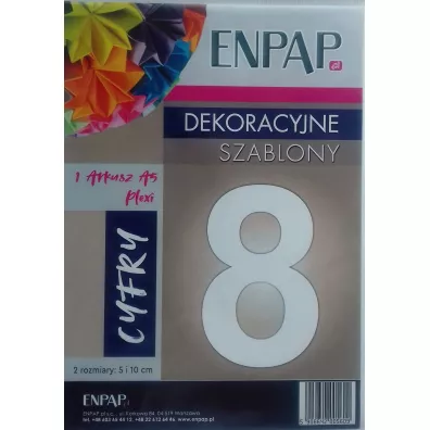Enpap Szablon dekoracyjny A5 Plexi cyfra 8