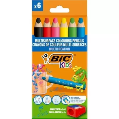Bic Kredki o��wkowe + temper�wka 6 szt.