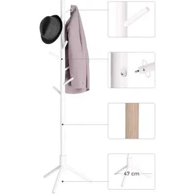 Songmics Wieszak na ubrania drewniany 175cm