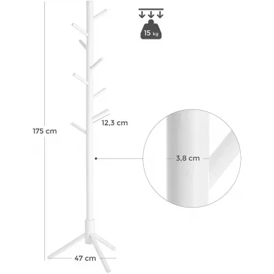 Songmics Wieszak na ubrania drewniany 175cm