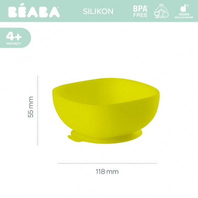 Beaba Silikonowa miseczka z przyssawk yellow